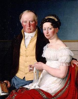 Christoffer Wilhelm Eckersberg Greve Preben Bille-Brahe og hans anden hustru Johanne Caroline, fodt Falbe Germany oil painting art